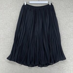 Smooth Premier Skirt Womens Small Petite Black Pleated Midi Georgette Lined
